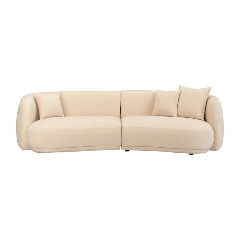 Neutral Modern 4 Seat Rectangle Curved Sofa - 117 x 49 x 31