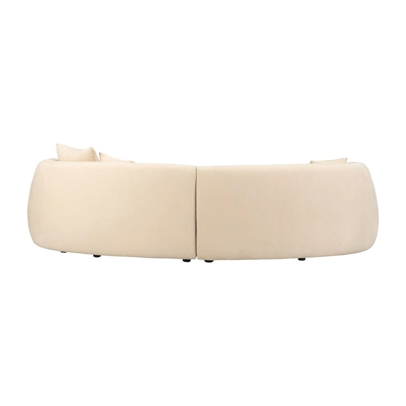 Neutral Modern 4 Seat Rectangle Curved Sofa - 117 x 49 x 31