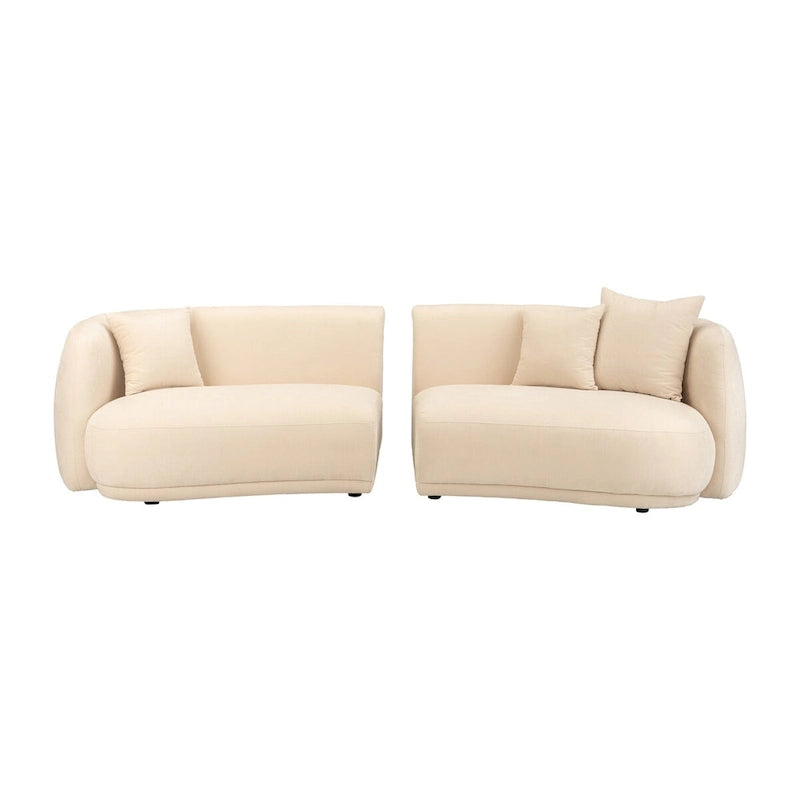 Neutral Modern 4 Seat Rectangle Curved Sofa - 117 x 49 x 31