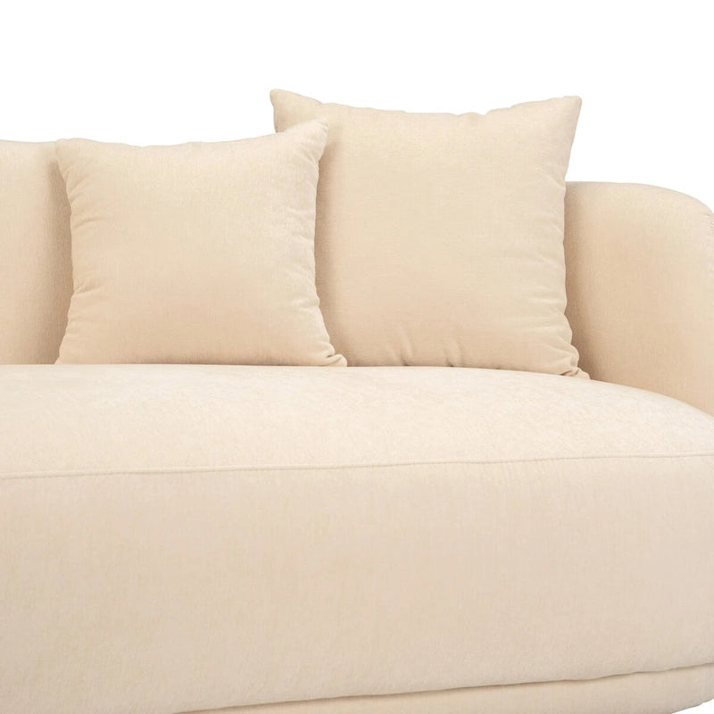 Neutral Modern 4 Seat Rectangle Curved Sofa - 117 x 49 x 31