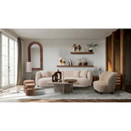 Neutral Modern 4 Seat Rectangle Curved Sofa - 117 x 49 x 31