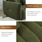 Ouyessir Overstuffed Upholstered Deep Seat Soft Fabric Sofa with 3 Pillows