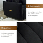 Ouyessir Overstuffed Upholstered Deep Seat Soft Fabric Sofa with 3 Pillows