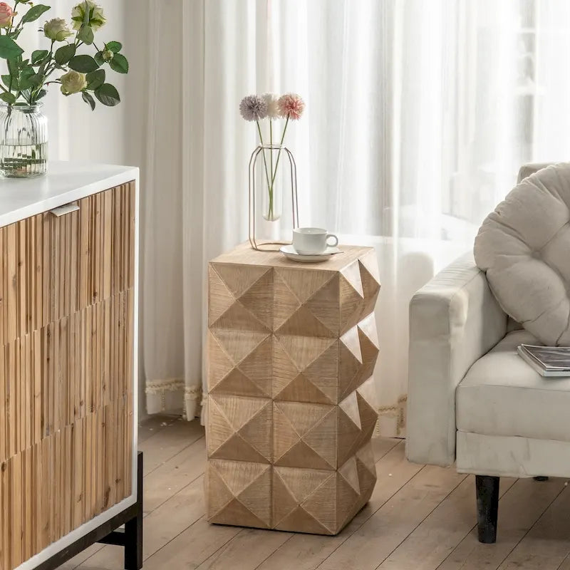 23.62Height Three-dimensional Embossed Pattern Design Retro Coffee Table Retro Furniture