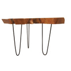Wood Handmade Live Edge Top Coffee Table with Black Metal Hairpin Legs - Brown - Roche River Decor