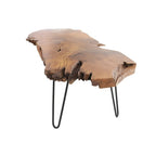 Wood Handmade Live Edge Top Coffee Table with Black Metal Hairpin Legs - Brown - Roche River Decor