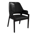 Ethora Leather Dining Chair with Curved Open Back and Rubberwood Legs