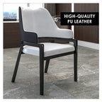 Ethora Leather Dining Chair with Curved Open Back and Rubberwood Legs