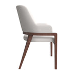 Ethora Leather Dining Chair with Curved Open Back and Rubberwood Legs