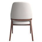 Ethora Leather Dining Chair with Curved Open Back and Rubberwood Legs