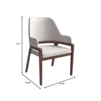 Ethora Leather Dining Chair with Curved Open Back and Rubberwood Legs