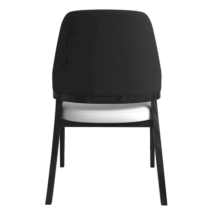 Ethora Leather Dining Chair with Curved Open Back and Rubberwood Legs
