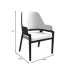 Ethora Leather Dining Chair with Curved Open Back and Rubberwood Legs