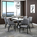 Ethora Leather Dining Chair with Curved Open Back and Rubberwood Legs
