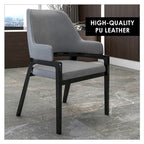 Ethora Leather Dining Chair with Curved Open Back and Rubberwood Legs