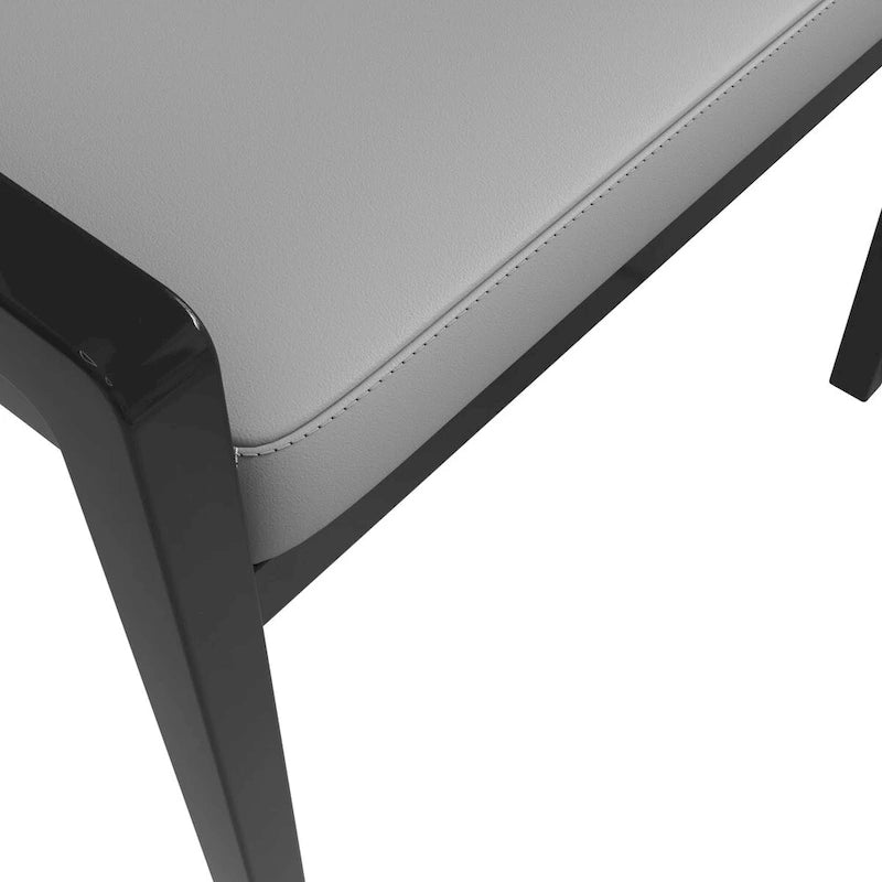 Ethora Leather Dining Chair with Curved Open Back and Rubberwood Legs