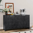 Farmhouse Style 4-Door Wooden Sideboard Buffet Cabinet