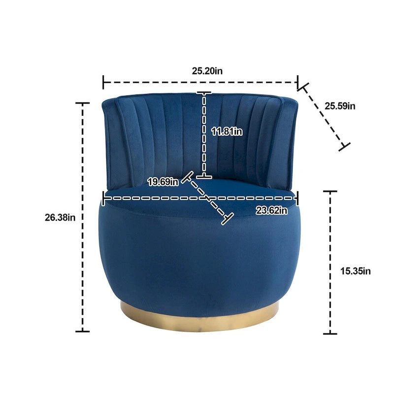 360 Degree Swivel Cuddle Barrel Accent Chairs with Wide Upholstered