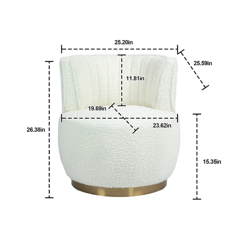 360 Degree Swivel Cuddle Barrel Accent Chairs with Wide Upholstered