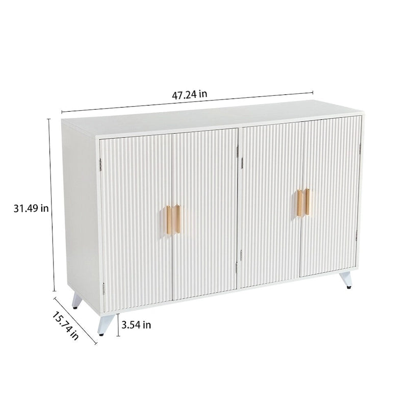Sideboard Buffet Cabinet With 4 Doors And Removable Shelves